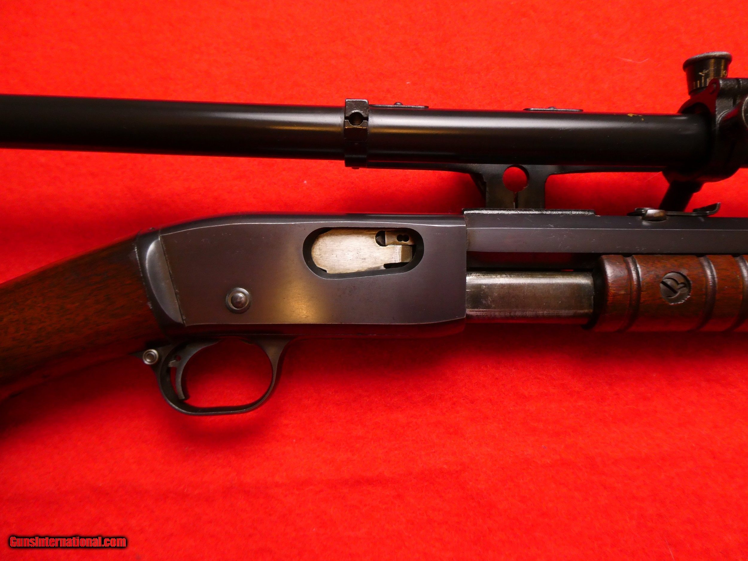 Remington model 12 .22 LR pump action with mossberg scope