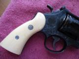 S&W Model 25-5Model of 1955 45 Target 4'BBl. .45Colt, Master Engraved with Gold Inlays By Michael Gouse Ivory Stocks Mint Beautiful! - 4 of 8