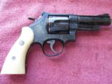 S&W Model 25-5Model of 1955 45 Target 4'BBl. .45Colt, Master Engraved with Gold Inlays By Michael Gouse Ivory Stocks Mint Beautiful! - 2 of 8