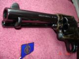 Rare USFA Bisley SA Revolver .45Colt Turnbull Bone Case colors Dome Blue 4 3/4" BBl. new unfired Walnut stocks No Box - 4 of 15