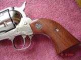 Ruger Vaquero Bright Stainless in .44/40 Win.4 5/8"BBl. MFG 1996? Mint All original with 2-piece Walnut stocks - 7 of 8