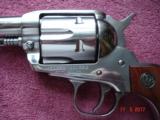 Ruger Vaquero Bright Stainless in .44/40 Win.4 5/8"BBl. MFG 1996? Mint All original with 2-piece Walnut stocks - 5 of 8