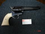 Rare USFA 12/22 SA Revolver ANIB MFG 2006
Full Dome Blue Old ivory Stocks 5 1/2" BBl. .22LR Cal. - 3 of 11