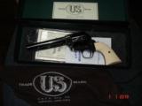Rare USFA 12/22 SA Revolver ANIB MFG 2006
Full Dome Blue Old ivory Stocks 5 1/2" BBl. .22LR Cal. - 11 of 11