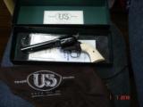 Rare USFA 12/22 SA Revolver ANIB MFG 2006
Full Dome Blue Old ivory Stocks 5 1/2" BBl. .22LR Cal. - 2 of 11