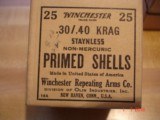 Vintage Winchester Unprimed Brass Rifle Ctgs. .257 Roberts, .30/40 Krag, .220 Swift in 25 Rnd. Vintage Boxes - 2 of 7