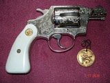 Colt Det. Spec. 2"BBl. Bright Nickel Engraved By John Adams .38Spec. 2nd Issue MFG 1965 MINT, Elk Stag Stocks - 2 of 15