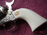 Colt Mod. P-1933 Factory Engraved Sheriff's Model Bright Nickel A Engraved Factory Ivory 2 piece blind Stocks3 mfg 1983 .44 Special New Unfired - 5 of 15