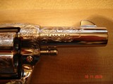 Colt Mod. P-1933 Factory Engraved Sheriff's Model Bright Nickel A Engraved Factory Ivory 2 piece blind Stocks3 mfg 1983 .44 Special New Unfired - 13 of 15
