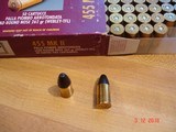 Hard to Find .455 Eley (455 MK II) MFG by Fiocchi 262 Gr. Lead Round Nose Ctgs. Box of 50 center fire Ctgs. - 6 of 6