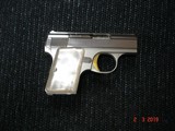 Browning Baby Light weight .25 ACP, Pistol Mint Looks New Unfired? MFG 1968 Bright Nickel Faux. Pearl Stocks 2" BBl. - 2 of 9