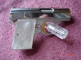 Browning Baby Light weight .25 ACP, Pistol Mint Looks New Unfired? MFG 1968 Bright Nickel Faux. Pearl Stocks 2" BBl. - 5 of 9