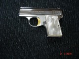 Browning Baby Light weight .25 ACP, Pistol Mint Looks New Unfired? MFG 1968 Bright Nickel Faux. Pearl Stocks 2" BBl. - 1 of 9