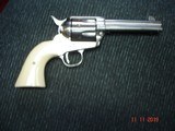 USFA
China Camp SA .45 Colt 5 1/2" BBl. NIB
2 sets of Stocks Blk.Rubber and True Ivory MFG 9-15-2000 All Papers Etc. - 11 of 15