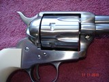 USFA
China Camp SA .45 Colt 5 1/2" BBl. NIB
2 sets of Stocks Blk.Rubber and True Ivory MFG 9-15-2000 All Papers Etc. - 6 of 15