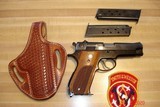 S&W Model 39 D/A Semi-Auto early model Mint, Blue, Factory Letter, 9m/m
luger ,3 Mags. EL Paso R/H Basket weave Holster - 1 of 14