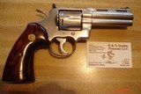 Colt Python Stainless Steel MFG 1992 4"BBl. .357Mag. As New looks unfired Target Coco Bolo Stocks Gold Medallions - 14 of 14