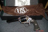 Rare Consecutive set, Spec. Order Bisley SA , 4 3/4"BBls. .45 Colt cal. Armory Blue Turnbull case colors Spec. Engraving Black Stocks NIB - 1 of 16