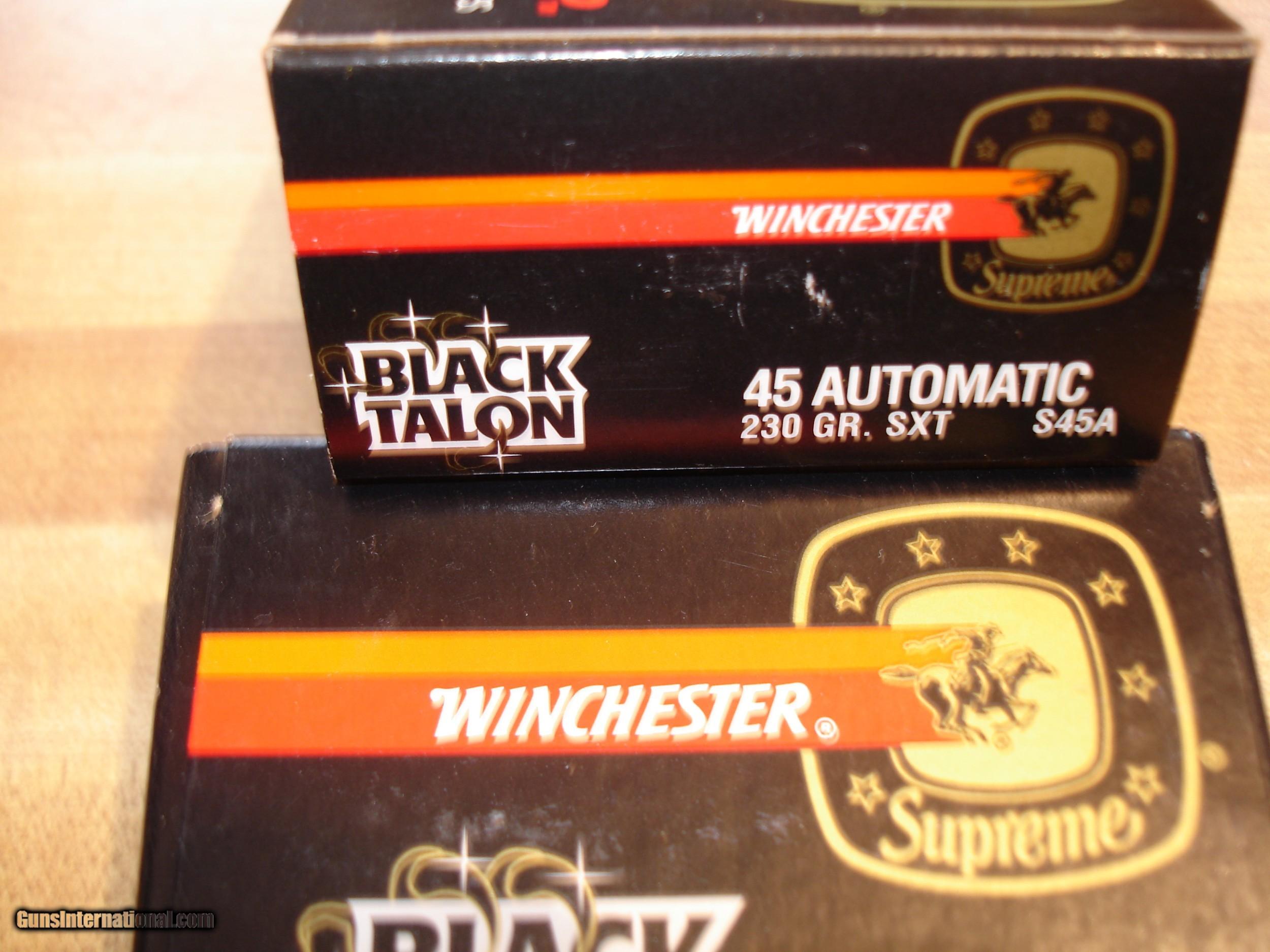 Winchester Black Talon .45Auto 230Gr SXT 20Rnd. box Plus 20 Rnd. Black ...