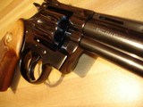 Colt Python MFG 1966 I-frame As New, .357Mag.Cal. 4"BBl. Bright Blue Original Finish, Walnut Target Stocks with Repro Colt Box & papers - 19 of 20