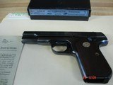 Colt Pocket Pistol Mod. 1908 .380 ACP Mint MFG 1923 4" BBl. Walnut Stocks, Semi-Auto Pistol Orig. two tone Black Box Copy! - 8 of 8