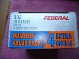 Federal Classic
Ctgs. .303 British 180 Gr. HI-Shok Soft Point Ctgs. 24 Round Box New Ammo - 1 of 4