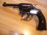 ColtPolice Positive Pre-War .32 Colt Police Near mint MFG 1921 4" BBl. Black Checkered Rubber StocksFixed Sights - 7 of 9