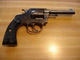 ColtPolice Positive Pre-War .32 Colt Police Near mint MFG 1921 4" BBl. Black Checkered Rubber StocksFixed Sights - 2 of 9
