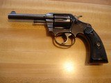 ColtPolice Positive Pre-War .32 Colt Police Near mint MFG 1921 4" BBl. Black Checkered Rubber StocksFixed Sights - 1 of 9