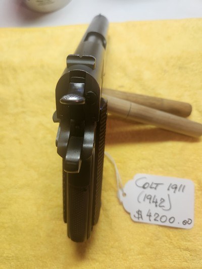 HIGH CONDITION WWII 1942 COLT M1911A1 U.S. ARMY .45 ACP "WB" ALL ORIGINAL - Image 4 of 8