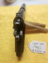 HIGH CONDITION WWII 1942 COLT M1911A1 U.S. ARMY .45 ACP "WB" ALL ORIGINAL - Image 4 of 8