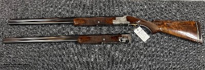 Beautiful Browning Superposed Diana 20ga. 2 Barrel Set SK/SK & F/Mod Engraved by C. Baerten w/ luggage case