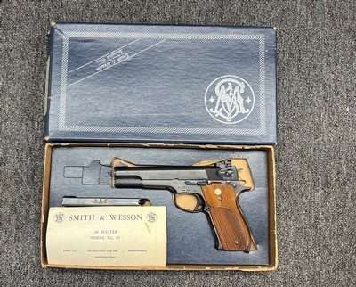 Clean Smith & Wesson 52-2 .38 Special Wadcutter w/ box & 2 mags - Image 1 of 7