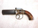 Antique English or Belgium 6 Shot .36 Cal. Pepperbox Pistol, Case Hardening - 4 of 10