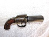 Antique English or Belgium 6 Shot .36 Cal. Pepperbox Pistol, Case Hardening - 2 of 10