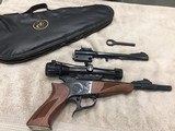 Thompson Contender 44 Magnum with choke, Blue with Bushnell Scope and extra 22LR Barrel - 1 of 6