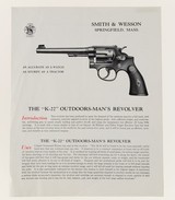 Smith & Wesson K-22 Outdoorsman Brochure Pre War Box 1930's Paperwork - 1 of 3