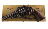 Smith & Wesson Model 27 No Dash Rare 5" FULLY OPTIONED Red Ramp - White Outline - Target Hammer & Trigger Smooth Rosewood Grips 1960 Gold Box - 1 of 12