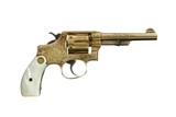 Smith & Wesson Model of 1903 .32 Hand Ejector FACTORY OSCAR YOUNG ENGRAVED & Gold Plated w/ Pearl Grips LETTERED - 7 of 11
