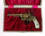 Smith & Wesson Model of 1903 .32 Hand Ejector FACTORY OSCAR YOUNG ENGRAVED & Gold Plated w/ Pearl Grips LETTERED - 4 of 11