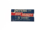 PETERS Catridge High Velocity .22 Short RF No. 2267 Sealed - 1 of 6