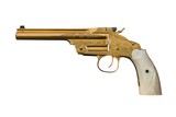 Eugene Young Factory Exhibition Panel Scene Engraved & Gold Plated Smith & Wesson First Model Single Shot 6" .32 S&W with Pearl Target Stocks - 1 of 7