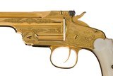 Eugene Young Factory Exhibition Panel Scene Engraved & Gold Plated Smith & Wesson First Model Single Shot 6" .32 S&W with Pearl Target Stocks - 6 of 7