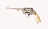 Exhibition Oscar Young Factory Engraved Smith & Wesson Model 1905 1st Change .38 M&P 6" Nickel Ivory Grips Lanyard Letters Mfd. 1907 - 1 of 15