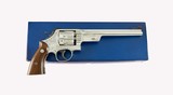Harry Jarvis Class A Factory Panel Scene Engraved Smith & Wesson Pre Model 27 357 Mag 8 3/8" Nickel Smooth Rosewood Magna Grips 1953 Rex Firearms - 1 of 14