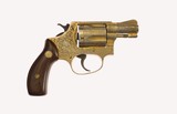 Smith & Wesson Factory Class A Virginia LeBlanc Engraved Pre Model 36 Gold Plated Smooth Rosewood Grips AMAZING! - 7 of 10