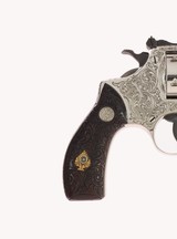 Smith & Wesson Factory Class A Engraved Pre Model 34 .22/32 Kit Gun 2" Nickel Harry Jarvis Carved Rosewood Magna w/ Carved Ivory Inlay 99% - 8 of 15