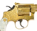 Magnificent Smith & Wesson Factory Virginia LeBlanc Engraved Gold Plated W/ Pearl Grips Pre Model 18 K-22 Combat Masterpiece 99% - 14 of 18