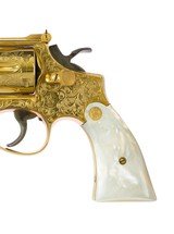 Magnificent Smith & Wesson Factory Virginia LeBlanc Engraved Gold Plated W/ Pearl Grips Pre Model 18 K-22 Combat Masterpiece 99% - 9 of 18