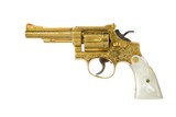 Magnificent Smith & Wesson Factory Virginia LeBlanc Engraved Gold Plated W/ Pearl Grips Pre Model 18 K-22 Combat Masterpiece 99% - 8 of 18